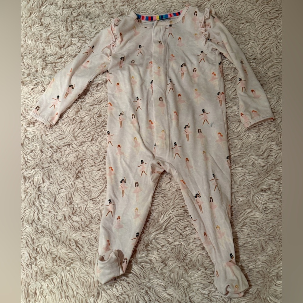 Magnetic me ballerina print footed pajamas